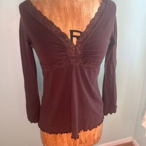 Y2K Self Esteem Chocolate Long Sleeve Top juniors Med